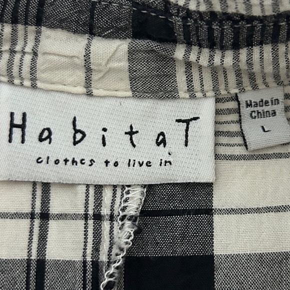 Habitat women’s Large Black/White Checked Shirt 3/4 Sleeve Lagenlook *Flaw - Picture 8 of 15